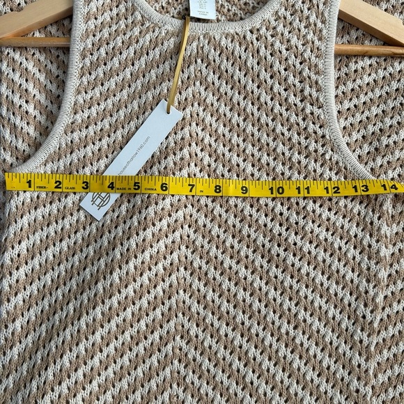 House of Harlow 1960  Khaki/Ivory Sleeveless Tan Knit Maxi Dress Size S - Picture 7 of 10